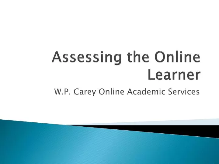 assessing the online learner