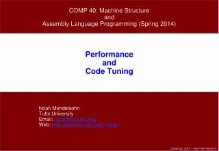 Performance and Code Tuning