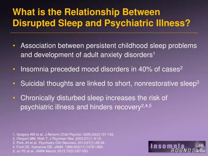 what is the relationship between disrupted sleep and psychiatric illness