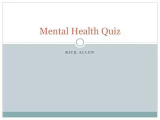 Mental Health Quiz