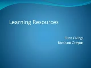 Learning Resources