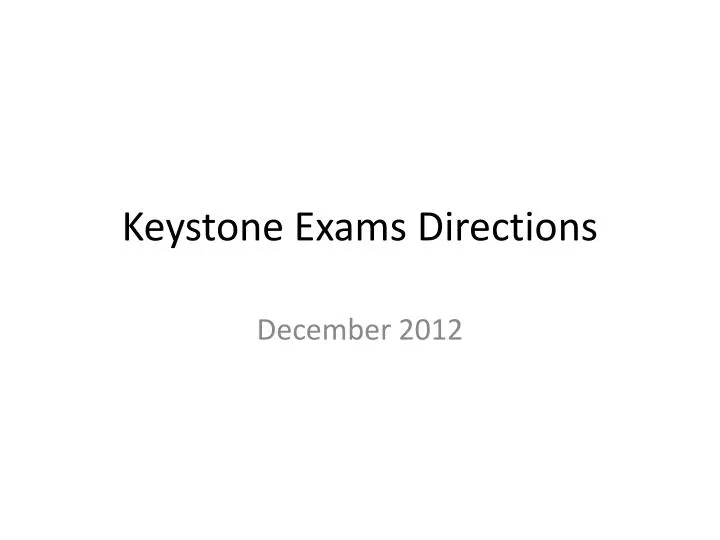 keystone exams directions