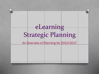 eLearning Strategic Planning