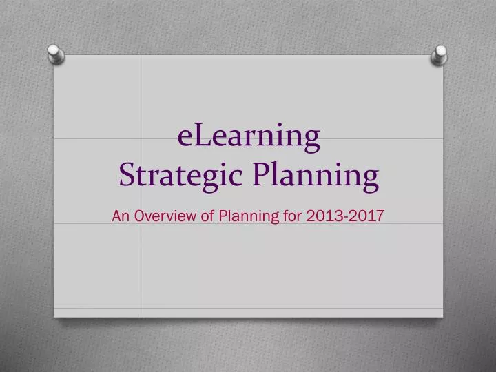 elearning strategic planning