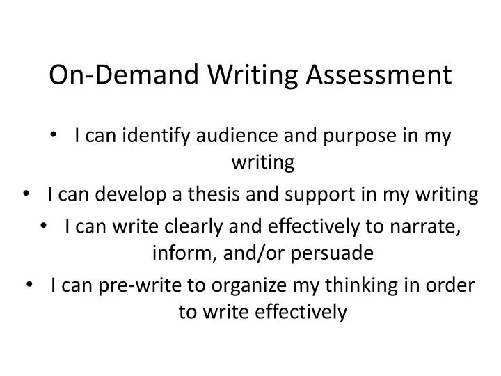 on demand writing assessment