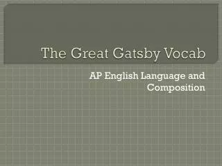 The Great Gatsby Vocab