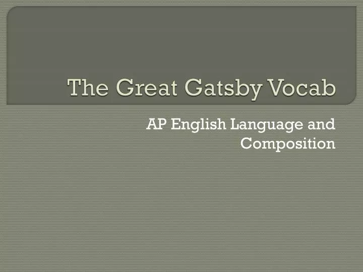 the great gatsby vocab