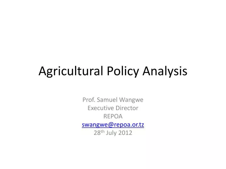 agricultural policy analysis