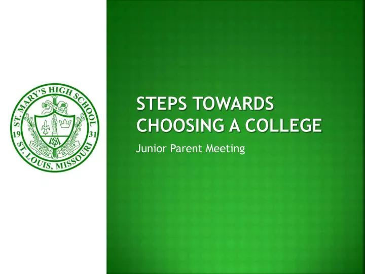 steps towards choosing a college