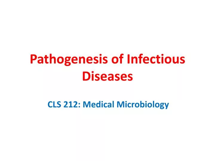 pathogenesis of infectious diseases