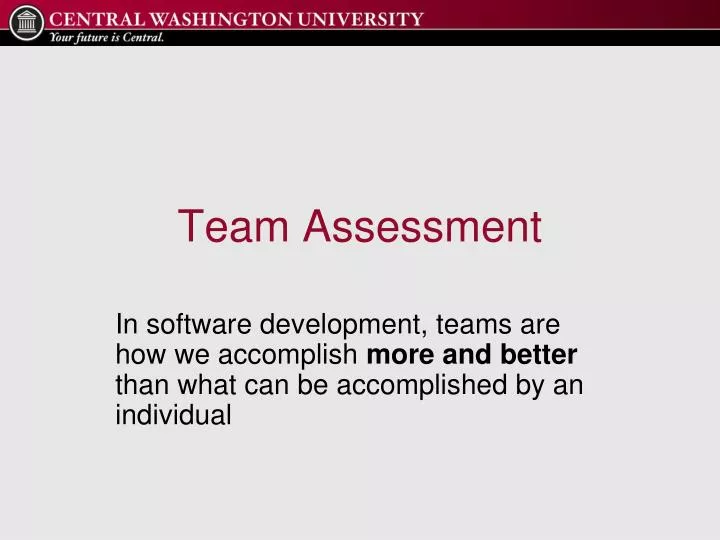 team assessment