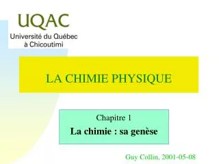 la chimie physique