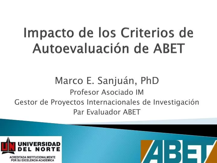 impacto de los criterios de autoevaluaci n de abet