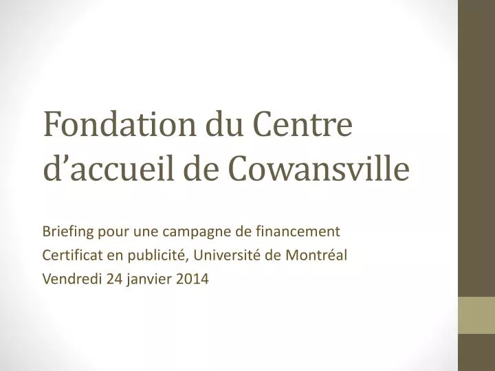 fondation du centre d accueil de cowansville