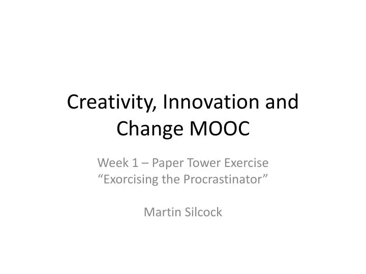 creativity innovation and change mooc