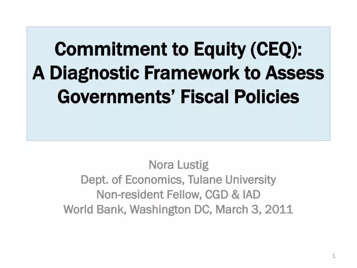 commitment to equity ceq a diagnostic framework to assess governments fiscal policies