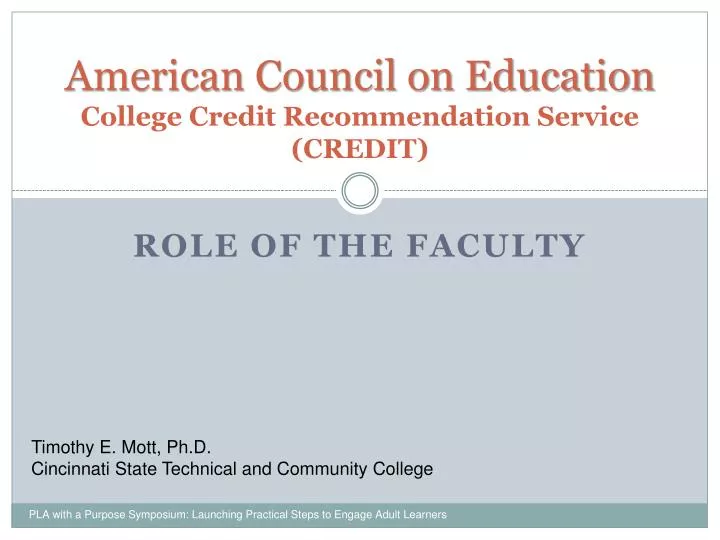 american council on education college credit recommendation service credit