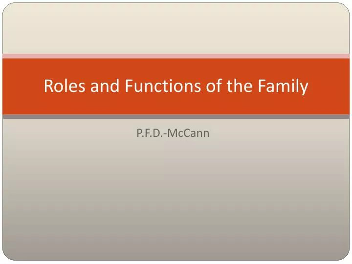 roles and functions of the family