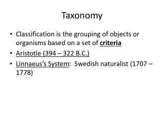 Taxonomy