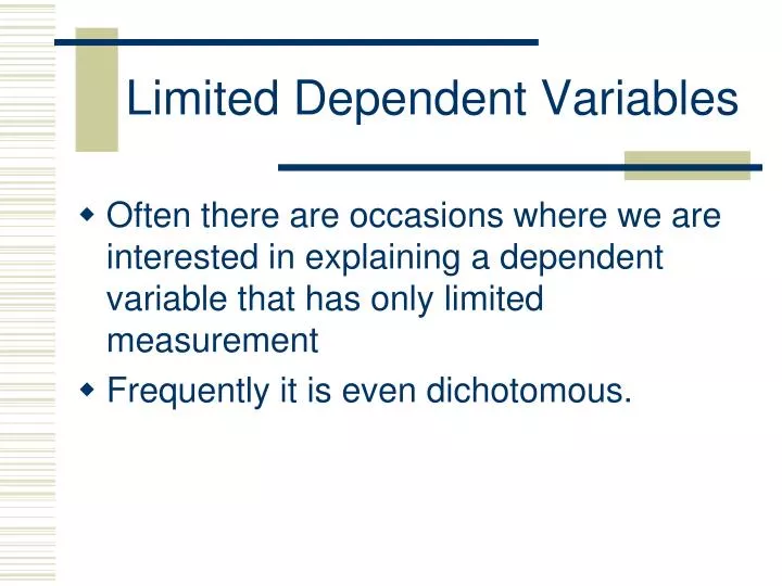 limited dependent variables