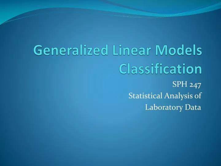 generalized linear models classification