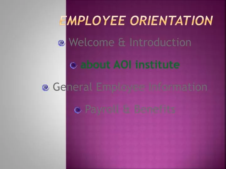 employee orientation