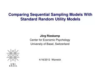 Comparing Sequential Sampling Models With Standard Random Utility Models