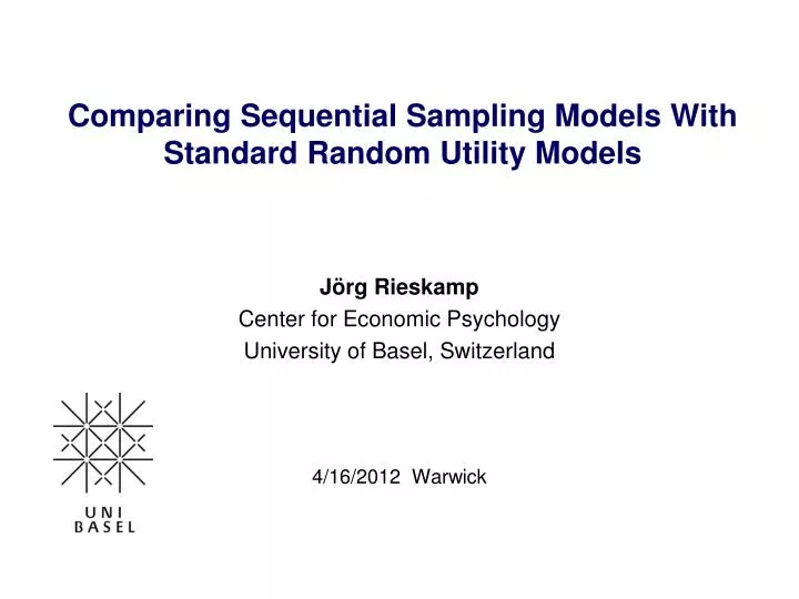 comparing sequential sampling models with standard random utility models
