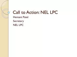 Call to Action: NEL LPC