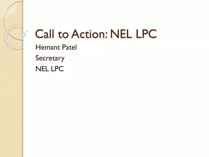 call to action nel lpc