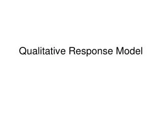 qualitative response model