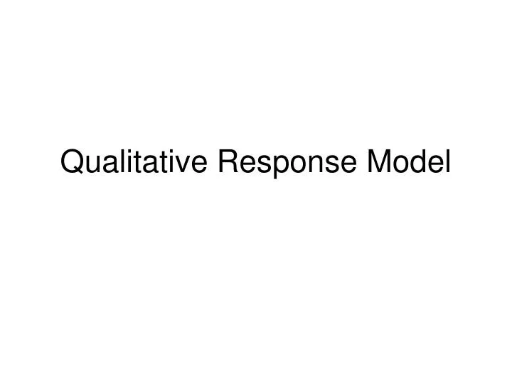 qualitative response model