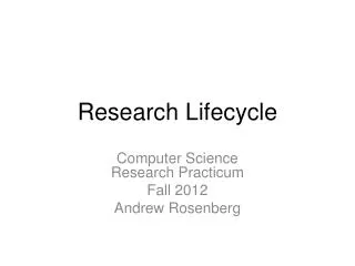 Research Lifecycle