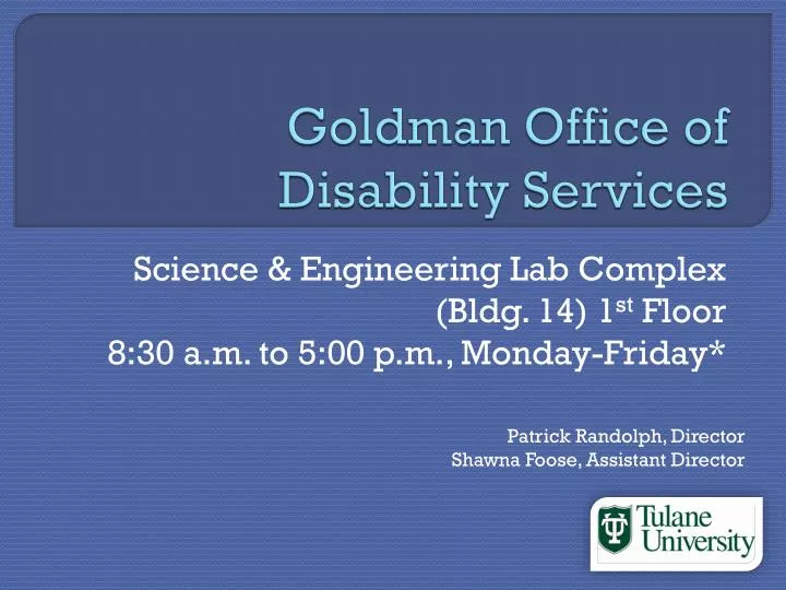 goldman office of disability services