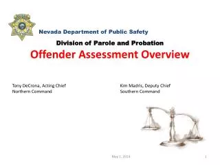 Division of Parole and Probation Offender Assessment Overview