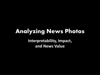 Analyzing News Photos