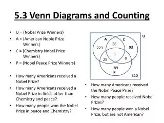 5.3 Venn Diagrams and Counting