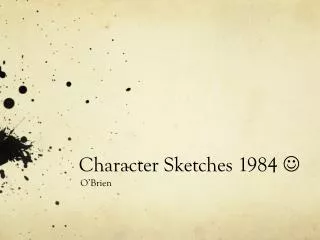 Character Sketches 1984 ?