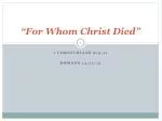 Understanding the Scope of Christ's Atonement: Who Did He Die For? - slide 1