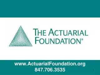 www.ActuarialFoundation.org 847.706.3535