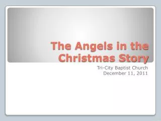 The Angels in the Christmas Story