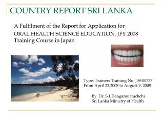 COUNTRY REPORT SRI LANKA
