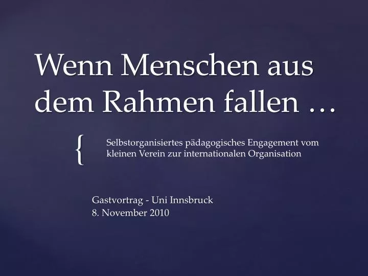 wenn menschen aus dem rahmen fallen