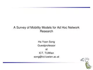 A Survey of Mobility Models for Ad Hoc Network Research