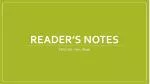 Reader’s Notes - slide 1