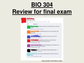 BIO 304 Review for final exam