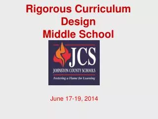 Rigorous Curriculum Design Middle School
