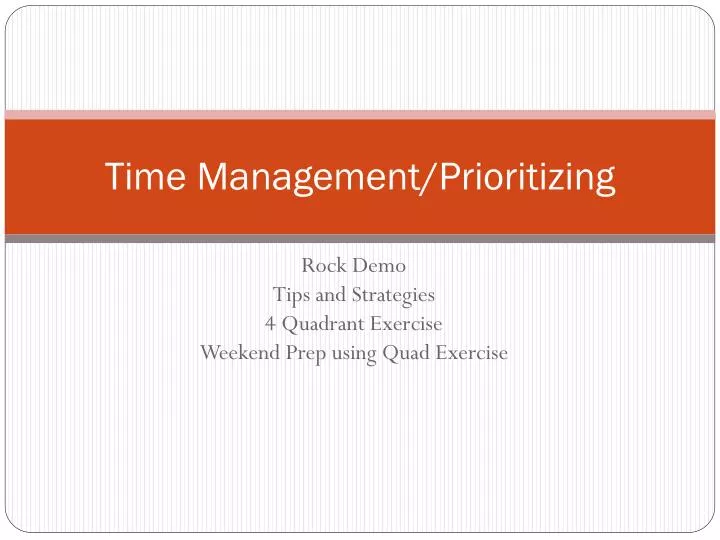 time management prioritizing