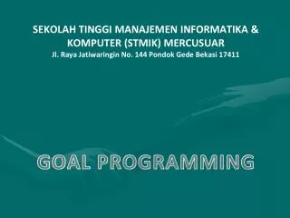 goal programming