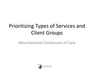 Prioritizing Types of Services and Client Groups